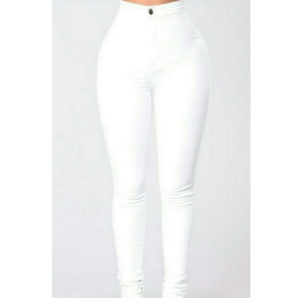 High Waisted White Jeans Size 9